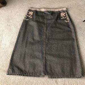 Gray Denim Midi skirt